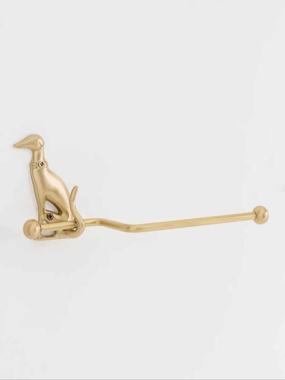 Anthropologie Caine Dog Brass Toilet Paper Holder Gold